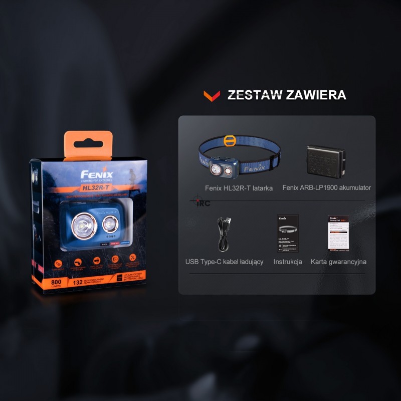 Latarka czołowa Fenix HL32R-T granatowa