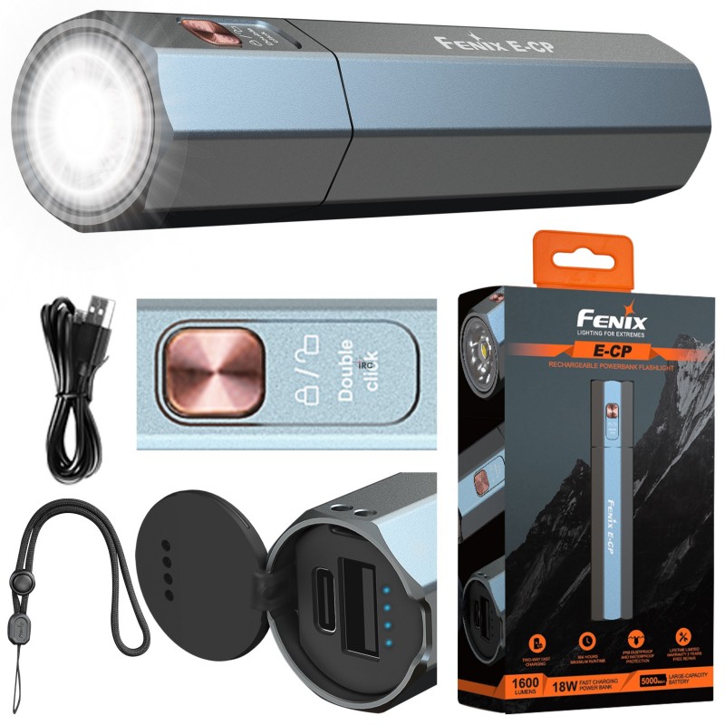 Latarka LED Fenix E-CP niebieska - moc i optyka