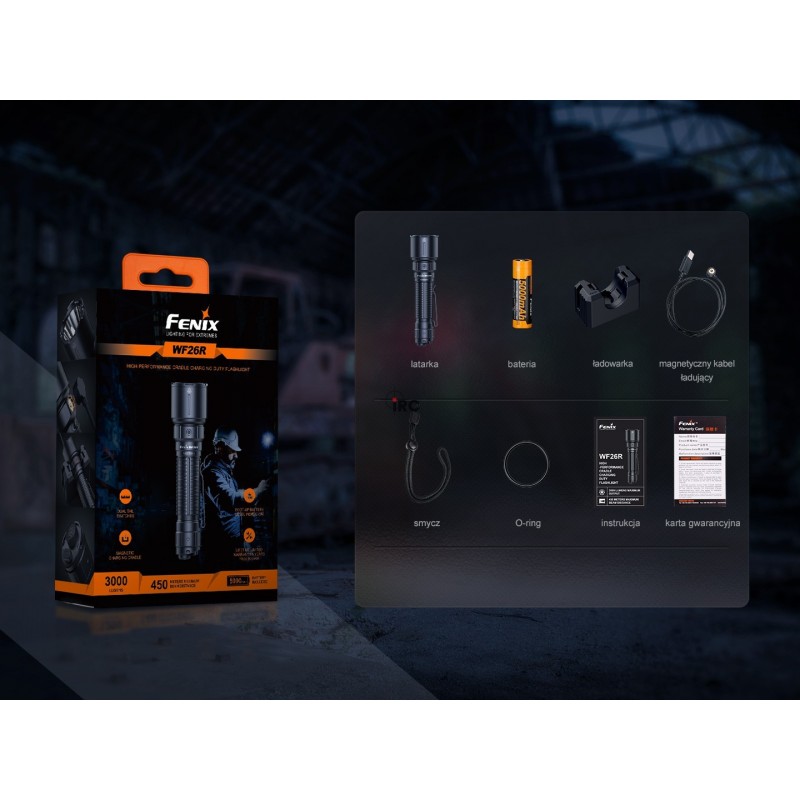 Latarka LED Fenix WF26R - magnetyczne ładowanie