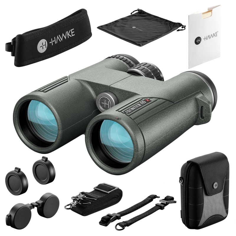 Lornetka Hawke Frontier ED X 10x42 zielona - widok z przodu