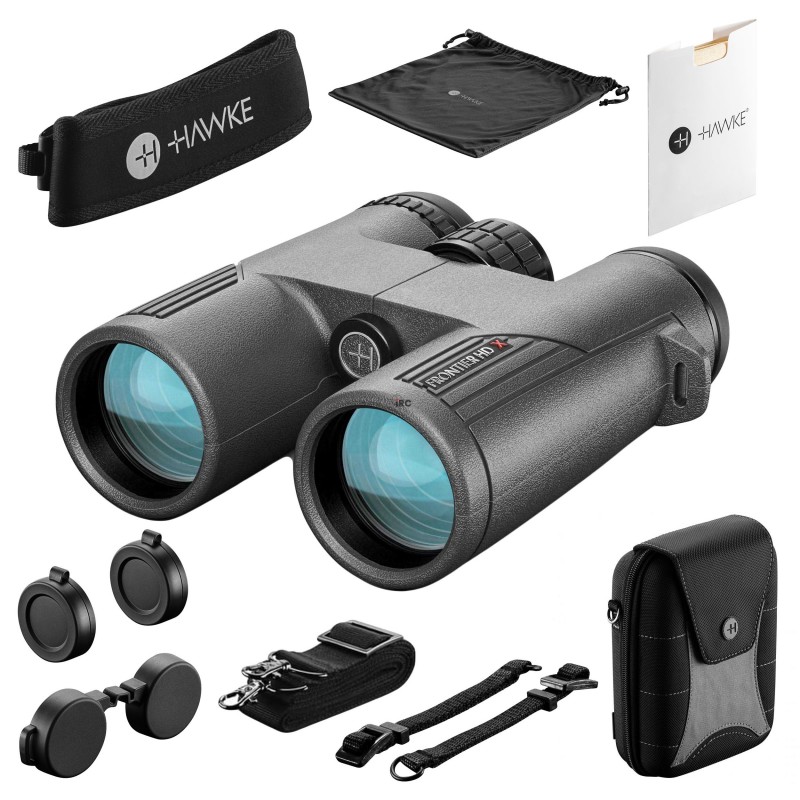 Lornetka Hawke Frontier HD X 8x42 szara - widok z przodu