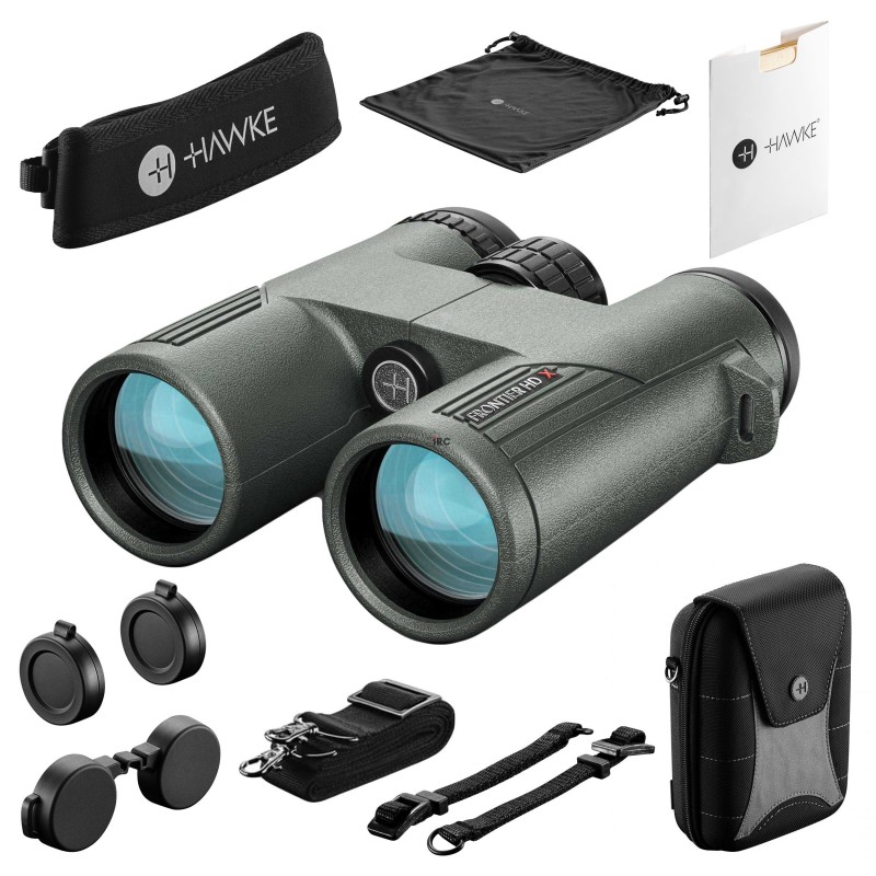 Lornetka Hawke Frontier HD X 10x42 zielona - widok z przodu