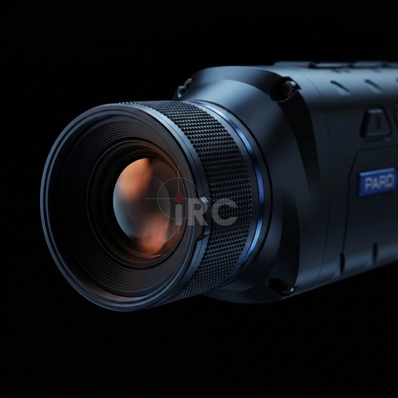 Sensor termiczny VOx monokulara PARD Leopard 640 LRF — zbliżenie obiektywu