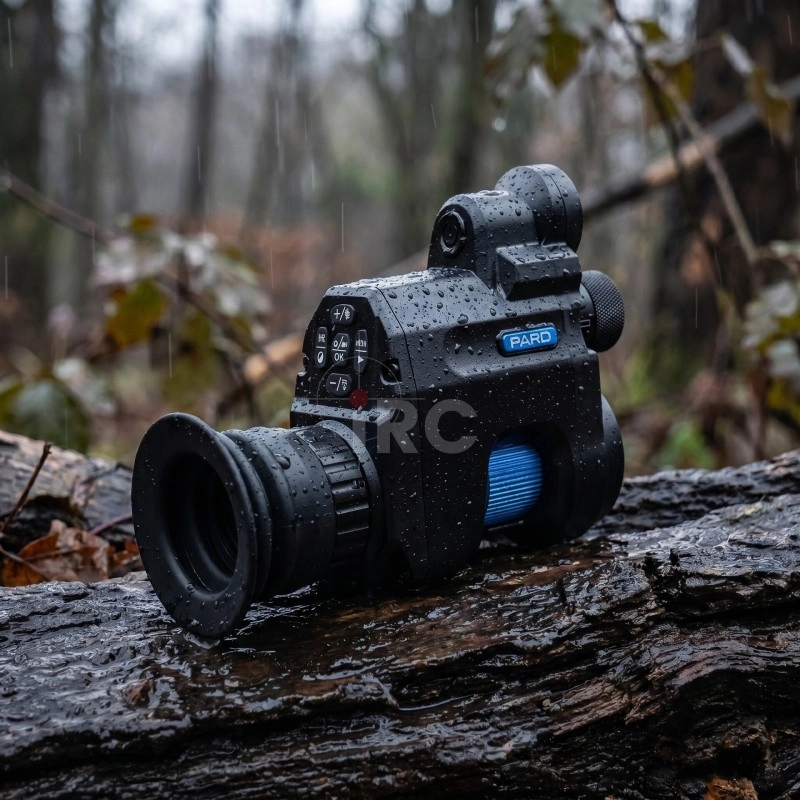 PARD NV-007V2 Pro w deszczu — krople wody na obudowie