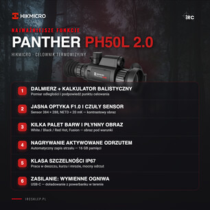 Najważniejsze funkcje HIKMICRO Panther PH50L 2.0