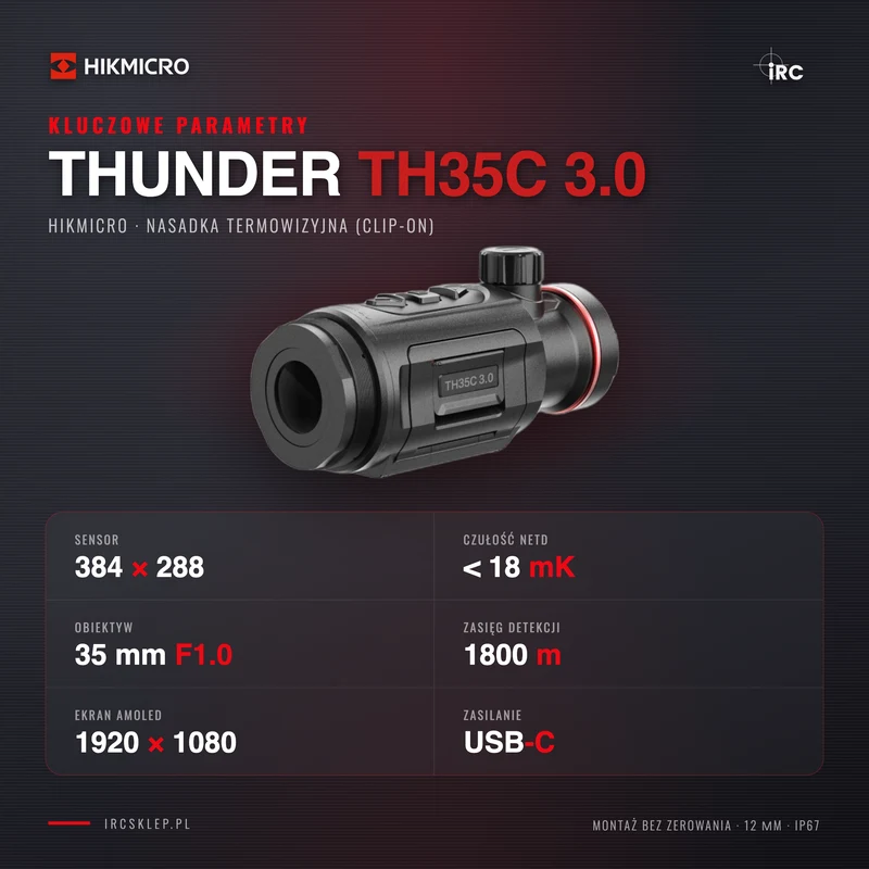 Kluczowe parametry HIKMICRO Thunder TH35C 3.0