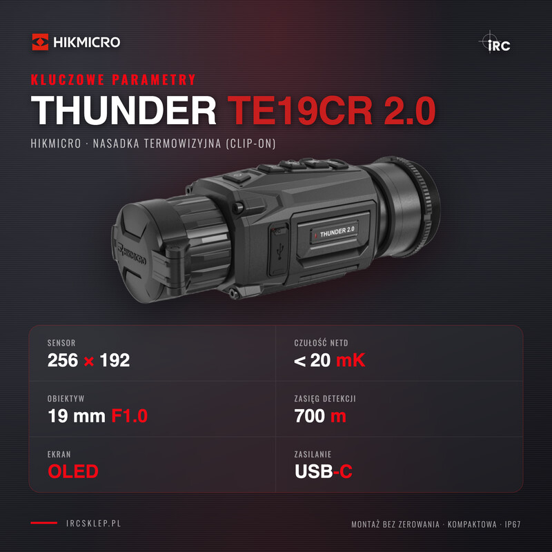 Kluczowe parametry HIKMICRO Thunder TE19CR 2.0
