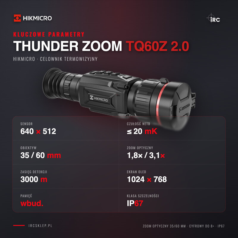 Kluczowe parametry HIKMICRO Thunder Zoom TQ60Z 2.0