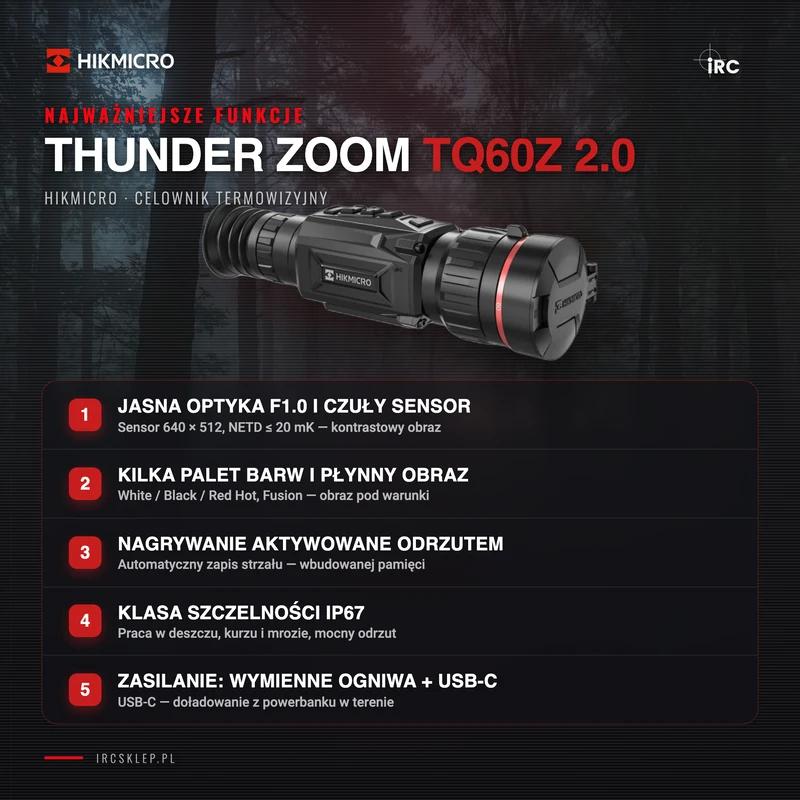 Najważniejsze funkcje HIKMICRO Thunder Zoom TQ60Z 2.0