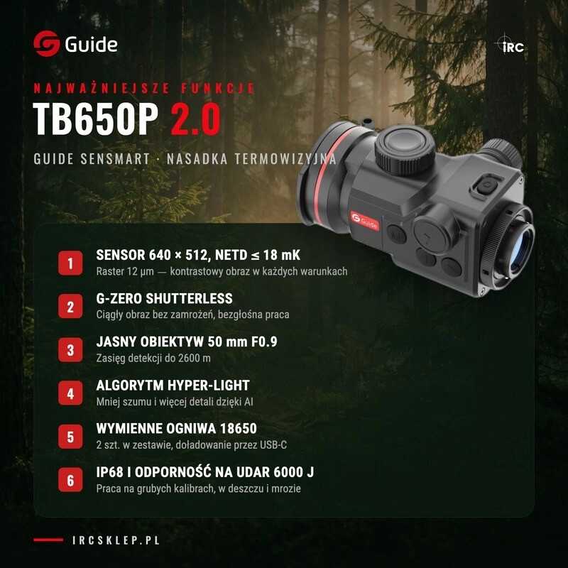 Nasadka nakładka termowizyjna termowizor GUIDE TB650P 2.0