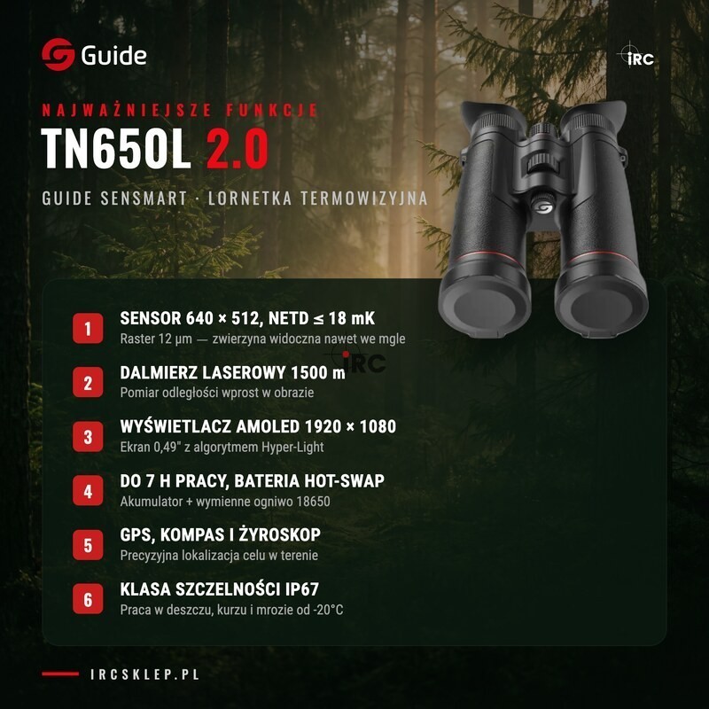 Lornetka termowizyjna termowizor GUIDE TN650L 2.0