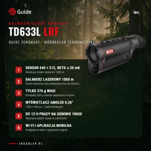 Monokular termowizyjny termowizor GUIDE TD633L LRF