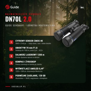 Lornetka noktowizyjna GUIDE DN70L 2.0