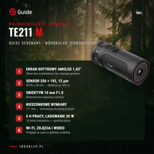 Monokular termowizyjny termowizor GUIDE TE211M dotykowy
