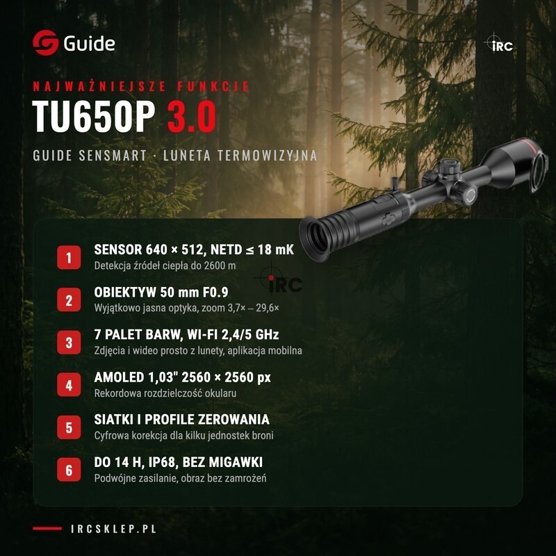 Luneta termowizyjna termowizor GUIDE TU650P 3.0