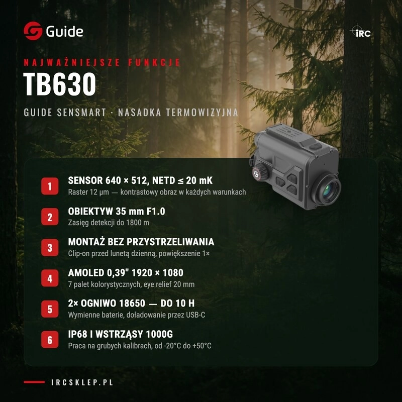 Nasadka nakładka termowizyjna termowizor GUIDE TB630
