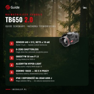 Nasadka nakładka termowizyjna termowizor GUIDE TB650 2.0