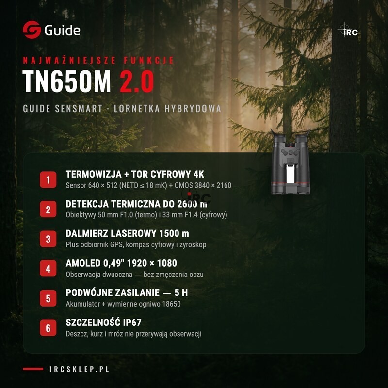 Lornetka termowizyjna termowizor GUIDE TN650M 2.0