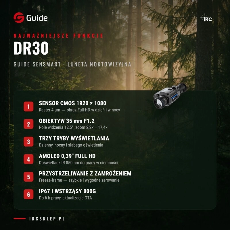 Luneta noktowizyjna noktowizor GUIDE DR30