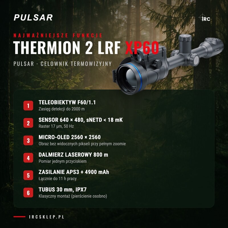 Luneta termowizyjna Pulsar Thermion 2 LRF XP60