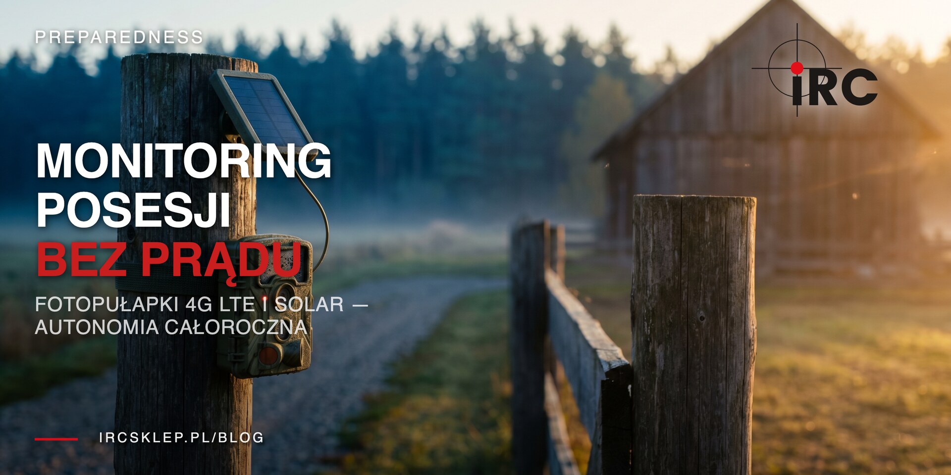 Monitoring posesji bez prądu — fotopułapki 4G + solar 2026 | IRC