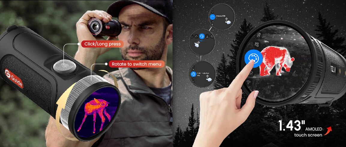 GUIDE TE211M — pełnokolorowy ekran dotykowy AMOLED 1,43 cala