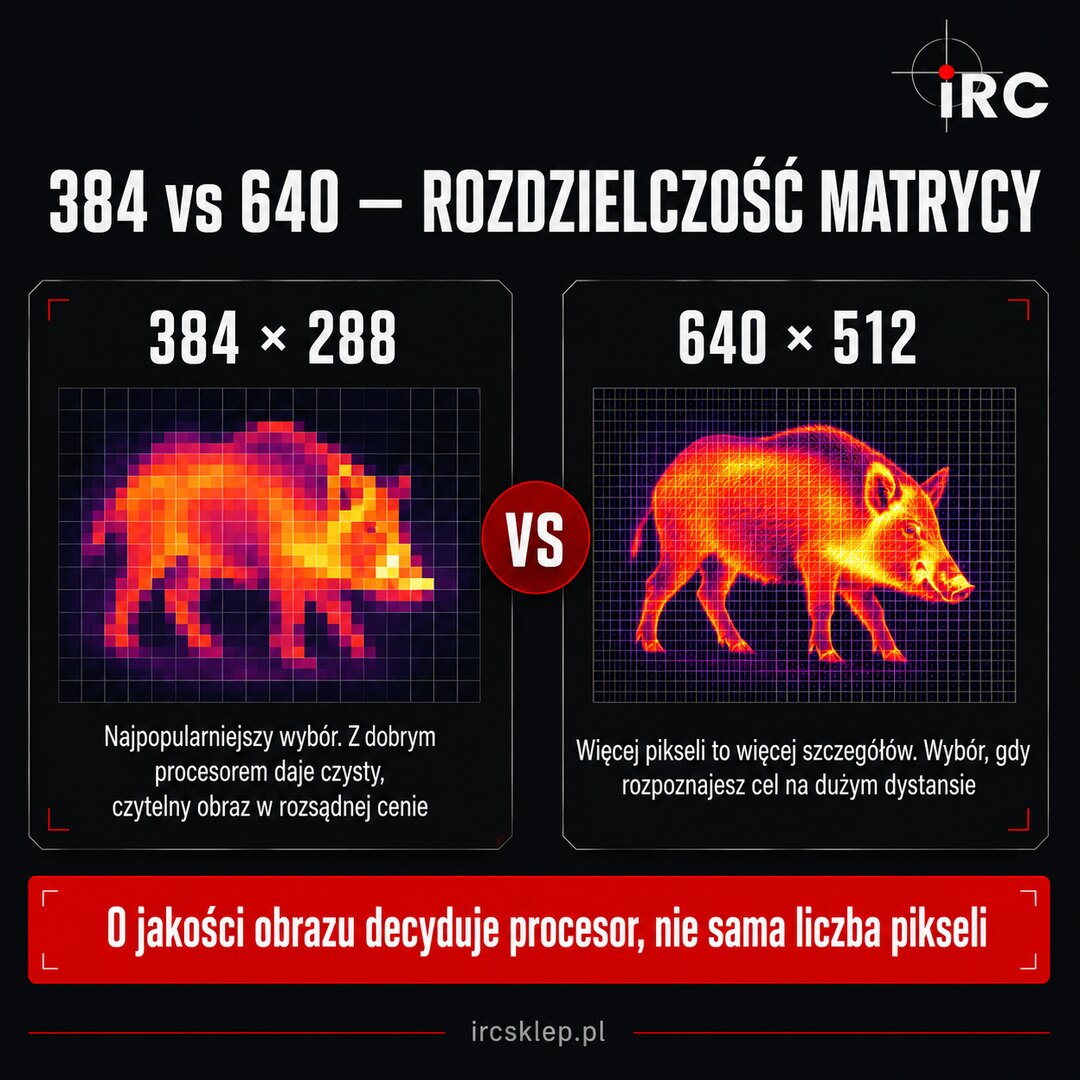 Porównanie rozdzielczości matrycy termowizyjnej 384×288 vs 640×512 w termowizorze